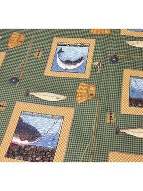 Warren Kimble Meadowbrook Fishing Fabric Cotton 17" x 44" VIP Cranston